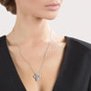 Belle Époque White Gold, Diamonds and Sapphires Necklace, 23x19mm